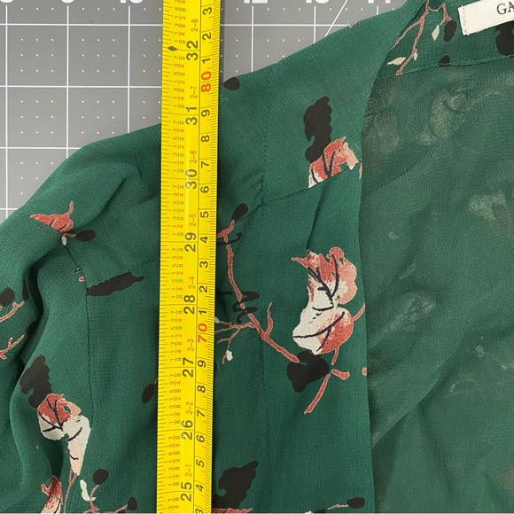 Ganni Marietta Georgette Floral Genuine Wrap Long Sleeve Dress size 40 - Picture 9 of 10